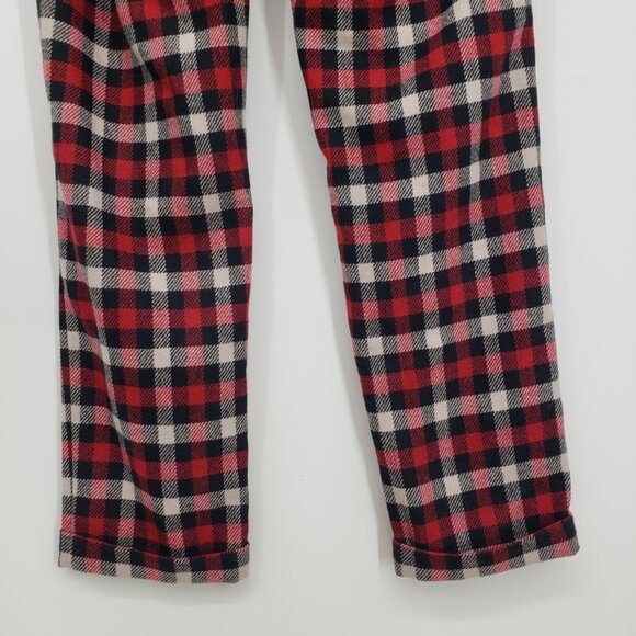 Woolrich Plaid Wool Blend Straight Leg Ankle Pants S Womens Cuffed hem Red Black - Picture 7 of 10